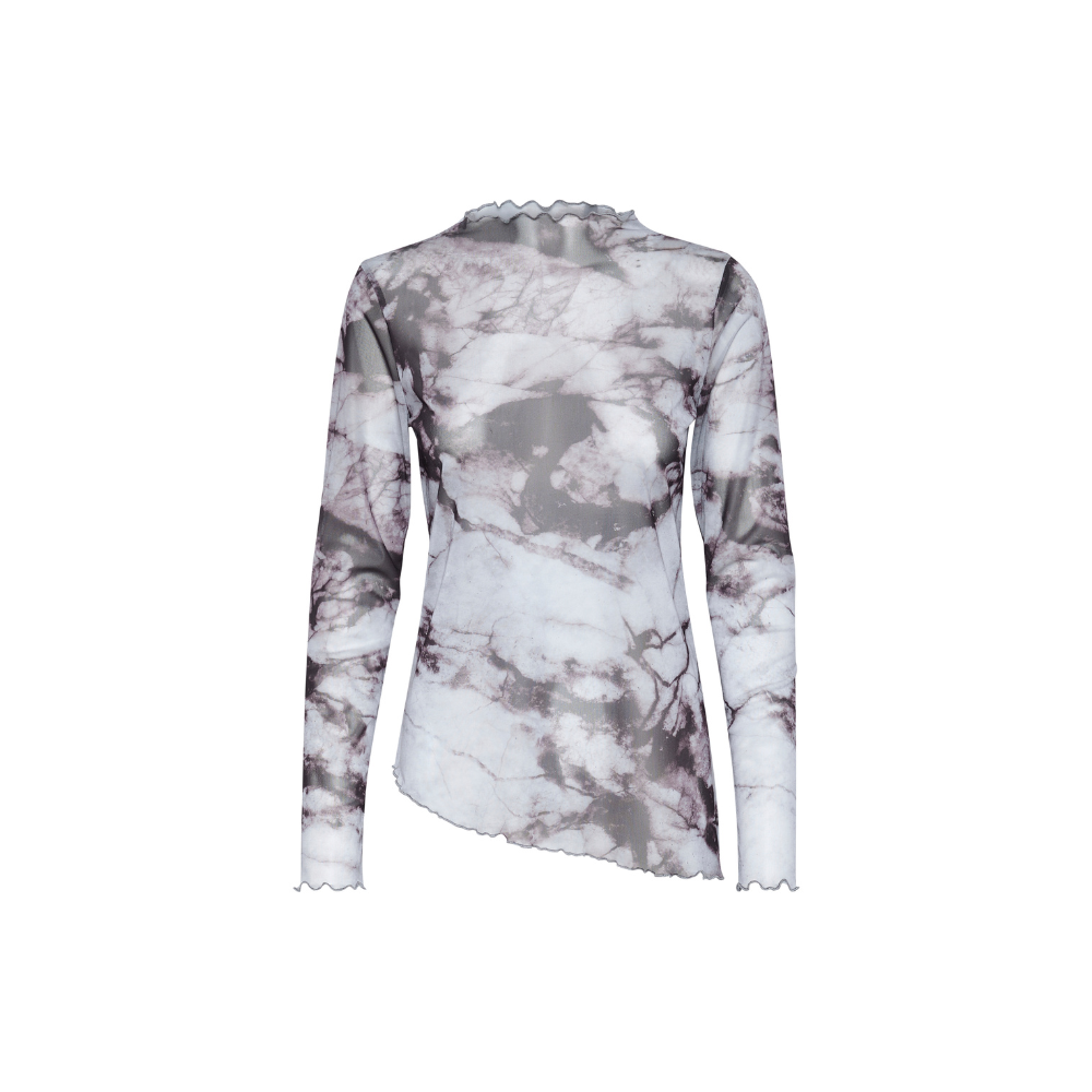 Mesh Bluse Attie 50111068 Grey Graphic