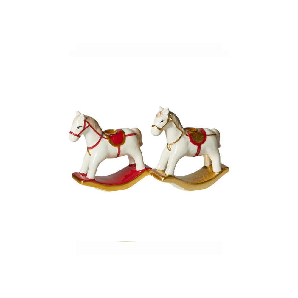 Figur Gyngehest 202452 White/Red/Gold