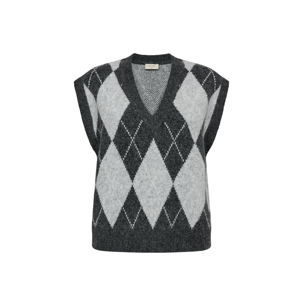 Strik Vest Grsargyle 207138 Dark/ Light Grey