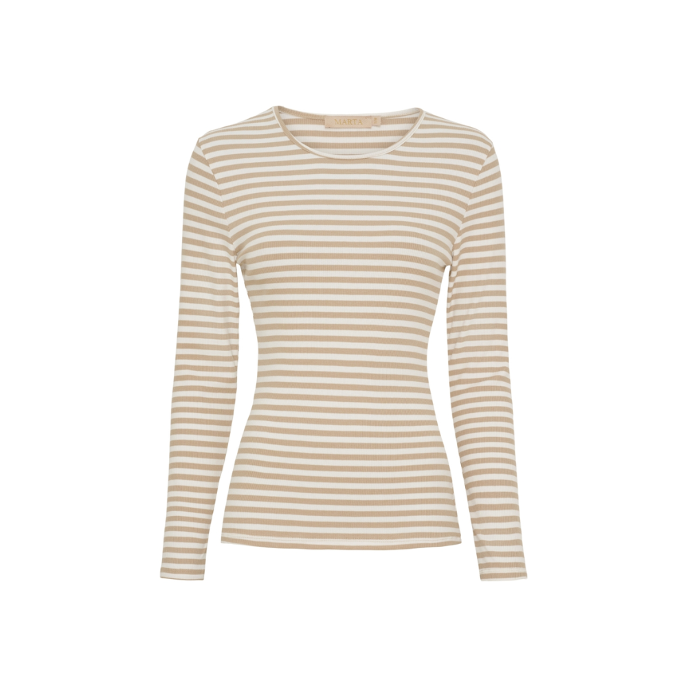 Langærmet Tee 49066 Beige/Greggio