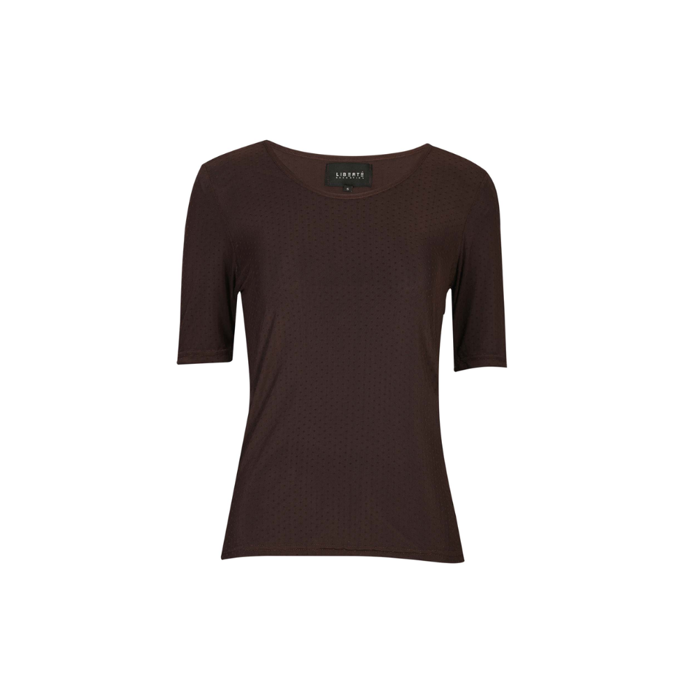 Mesh T-Shirt 22011 Dark Brown Dot