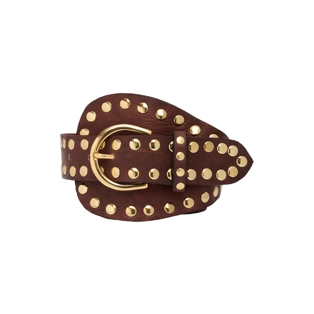 Bælte Dunja Stud 2135 Chocolate Gold